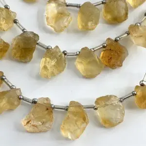 Citrine Chunky Raw Nuggets Strand Approx 8 Pieces
