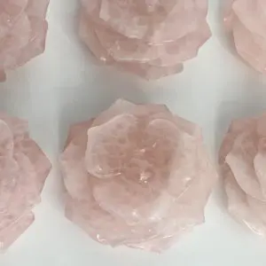 Rose Quartz Hand Carved Flower 6-7cm