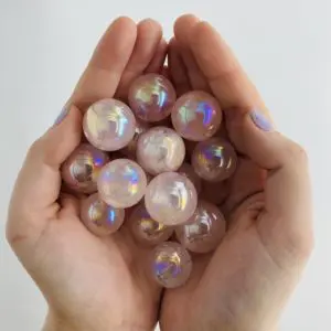 Aura Rose Quartz Mini Sphere
