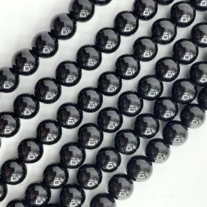 Black Tourmaline 4mm Smooth Rounds 38cm Strand