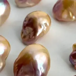 Freshwater Cultured Bi Coloured Nucleated Baroque Pearl Approx 11-14mm