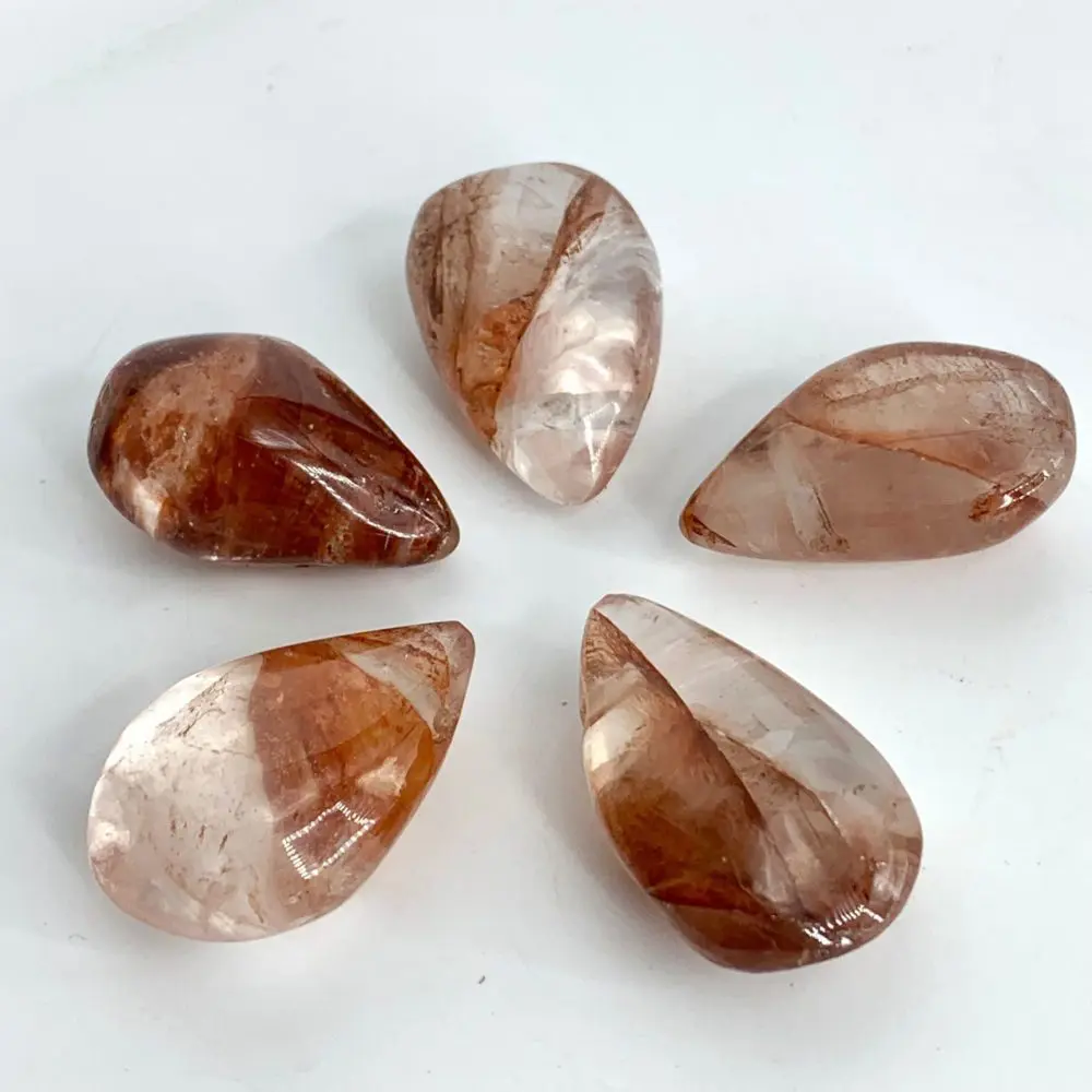 Red Hematoid Quartz Tear Drop Approx 3.5 x 2cm 2mm Drill Hole - Image 4