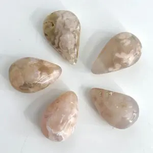 Flower Agate Tear Drop Undrilled Approx 3.5 x 2cm