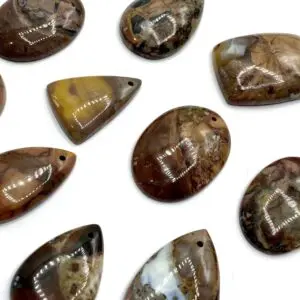 Butterfly Jasper Mixed Shape Top Drilled Cabochons Approx 30mm with 0.8mm Drill Hole 4 Piece Pack