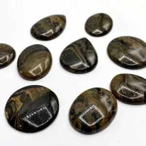 Medicine Brown Jasper Mixed Size & Shape Cabochons Approx 30 - 35mm 3 Piece Pack