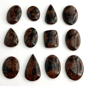 Mahogany Obsidian Mixed Shape Cabochons Approx 30 - 40mm 2 Piece Pack