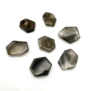 Smokey Quartz Hexagon Slices Approx 15 - 30mm 5 Piece Pack
