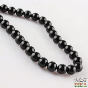 Black Obsidian Smooth Round 4mm Beads INDIA