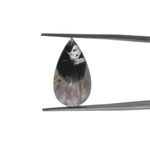 Trapiche Amethyst Pear-Shaped Cabochon Approx 24 x 12mm