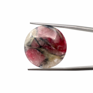 Top Quality Rubellite in Quartz Puffy Disc Approx 25 x 5mm