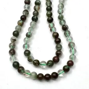 4mm Green Phantom Quartz -  Smooth Round Gemstone Strand (38cm)
