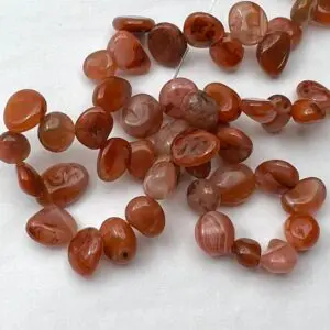 8 - 15mm Nanhong Agate Beads -  Top Drilled Nugget Gemstone Strand (38cm)