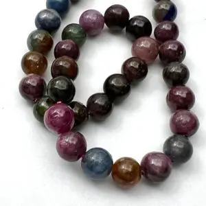 Mixed Ruby & Sapphire Smooth Round Approx 6mm Beads Approx 19cm Strand