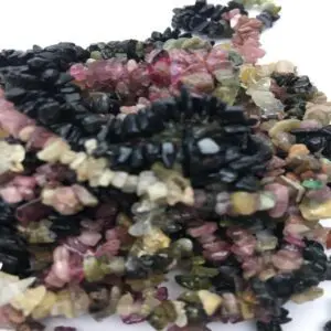 Multi Tourmaline Chip Beads Approx 5 - 8mm Approx 80cm Strand 3pcs