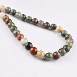 Blood Stone Jasper (Africa) Smooth Round 6mm Beads INDIA