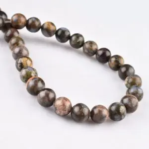 Blue Llanite Smooth Round 6mm Beads INDIA
