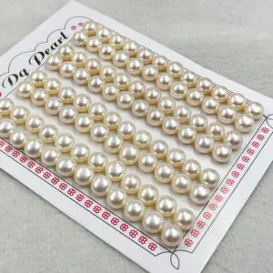 Fresh Water Cultured Light Cream Button Pearls Approx 7mm 2pcs