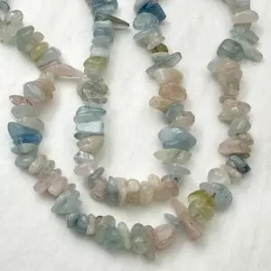 5 x 8mm Multi Beryl Beads - Chip Gemstone Strand (78cm)