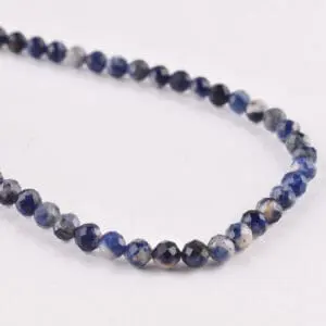 4mm Sodalite Dark Beads - Faceted Round Gemstone Strand (38cm)