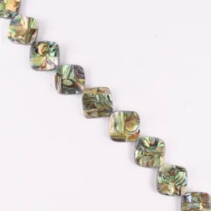20mm Abalone Shell (constructed) Beads - Kite Shape Gemstone Strand (38cm)