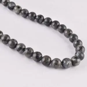 10mm Larvikite Beads - Smooth Round Gemstone Strand (38cm)