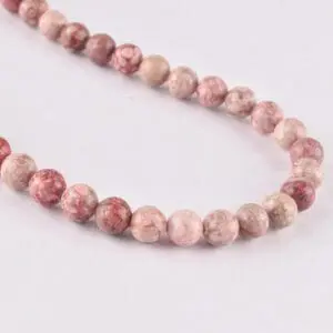 Pink Llanite Smooth Round 4mm Beads INDIA