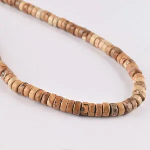 3 x 6mm Picture Jasper Beads - Tyre Shape Gemstone Strand (38cm)