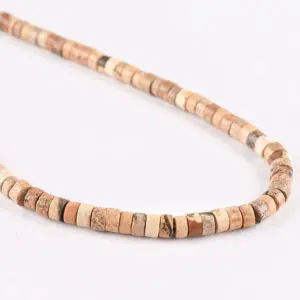 2 x 4mm Picture Jasper Beads - Tyre Shape Gemstone Strand (38cm)