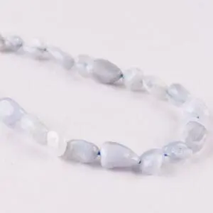 4 - 10mm Blue Lace Agate Beads - Tumble Gemstone Strand (38cm)