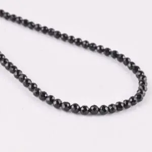 Black Spinel 3mm Micro Faceted Round Beads 38cm Strand INDIA