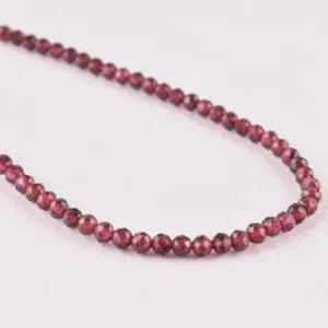 Garnet 2-3mm Micro Faceted Round Beads 38cm Strand INDIA