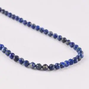 Lapis Lazuli 3mm Micro Faceted Round Beads 38cm Strand INDIA
