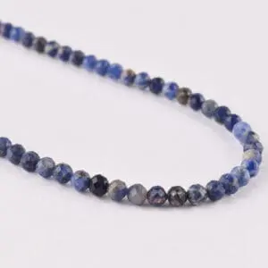 3mm Sodalite Dark Beads - Faceted Round Gemstone Strand (38cm)