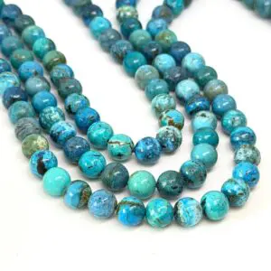 Chrysocolla 8mm Smooth Round Beads 38cm Strand