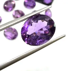 Amethyst Faceted Oval 12 x 10mm 1pc