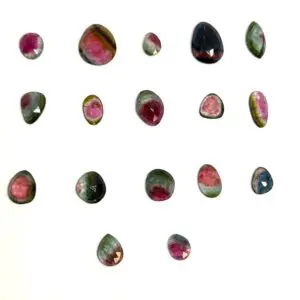Watermelon Tourmaline Mixed Shape Rose Cut Cabochon