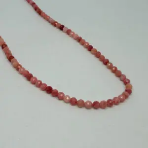 Rhodonite 3mm Micro Faceted Round Beads 38cm Strand INDIA