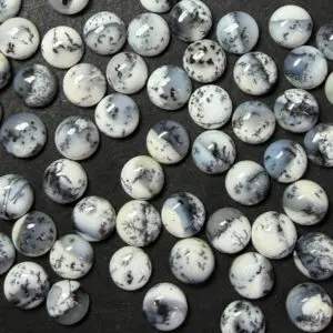 Dendritic Agate 8mm Round Cabochon 3pcs INDIA