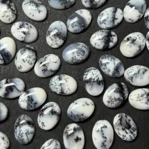 Dendritic Agate 12 x 16mm Oval Cabochon 2pcs INDIA