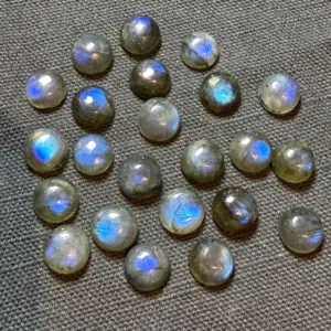 Labradorite 10mm Round Cabochons 2pcs INDIA