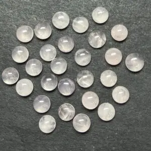 Rose Quartz 6mm Round Cabochon 5pcs INDIA