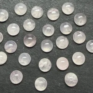 Rose Quartz 8mm Round Cabochon 5pcs INDIA