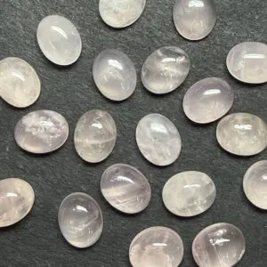 Rose Quartz 8 x 10mm Oval Cabochon 3pcs INDIA