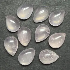 Rose Quartz 13 x 18mm Pear Shape Cabochon 1pc INDIA