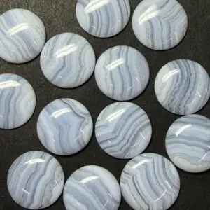 Blue Lace Agate 21mm Round Cabochon 1pc INDIA