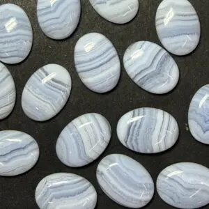 Blue Lace Agate 16 x 22mm Oval Cabochon 1pc INDIA