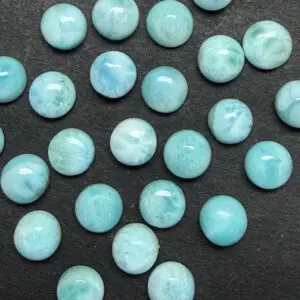 Larimar 8mm Round Cabochons 2pcs INDIA