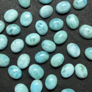 Larimar 7 x 9mm Oval Cabochons 2pcs INDIA