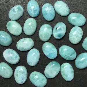 Larimar 8 x 10mm Oval Cabochons 2pcs INDIA