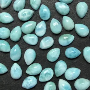Larimar 7 x 10mm Pear Shape Cabochons 2pcs INDIA
